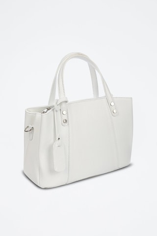 Sac à main en cuir - Blanc, doré et argenté