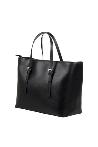 Mala shopper em couro Preto  - Dourado e preto
