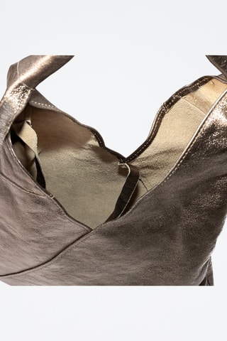 Mala de ombro em couro Agnana - Dourado - Dourado