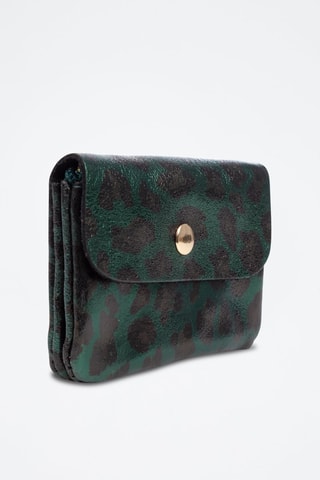 Porte-monnaie en cuir - Noir, vert et marron