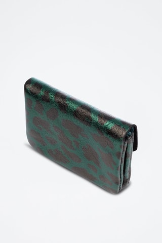 Porte-monnaie en cuir - Noir, vert et marron