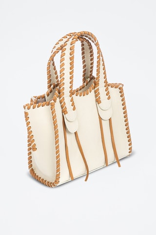 Sac à main en cuir Avio - Marron et beige