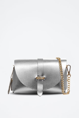 Sac bandoulière en cuir Aurora - Argenté