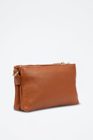 Sac bandoulière en cuir Barbania - Doré, argenté et marron