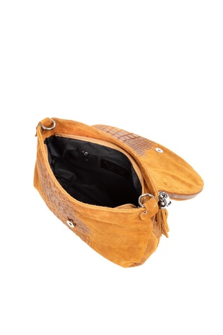 Sac bandoulière en nubuck Amanda - Marron