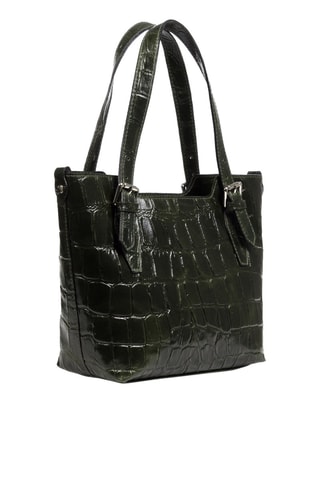 Mala cabaz em couro Caqui - Verde