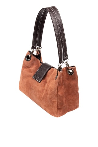 Mala de ombro em nobuck Castanho - 