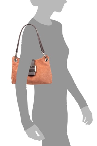 Mala de ombro em nobuck Castanho - 