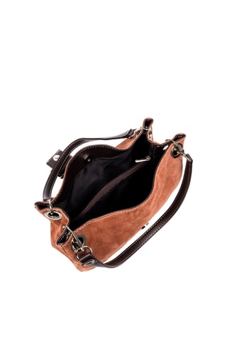 Mala de ombro em nobuck Castanho - 