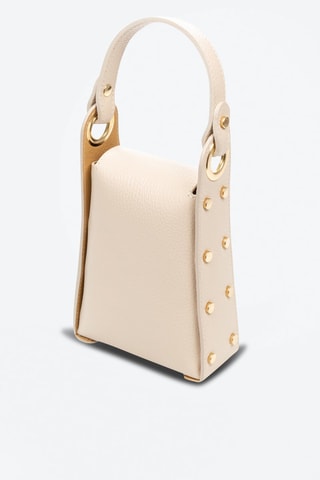 Sac à main en cuir Alviano - Beige et doré