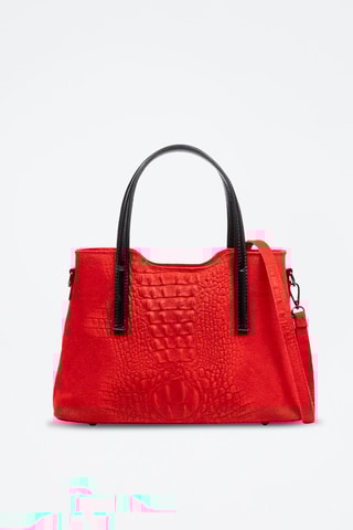 Mala de ombro em couro Fiesole - Vermelho - 