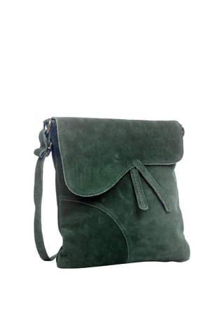 Sac bandoulière en nubuck - Vert et doré