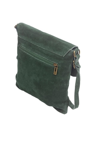 Sac bandoulière en nubuck - Vert et doré