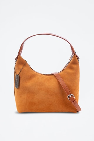 Mala de ombro em nobuck - Laranja - 
