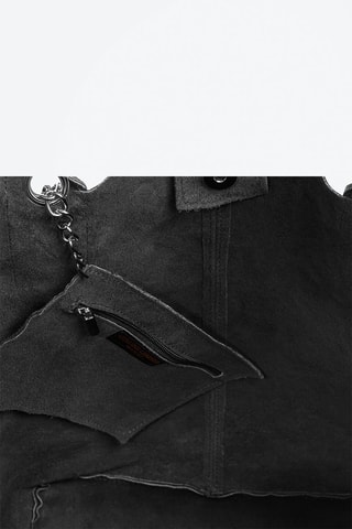 Sac porté épaule en cuir - Noir