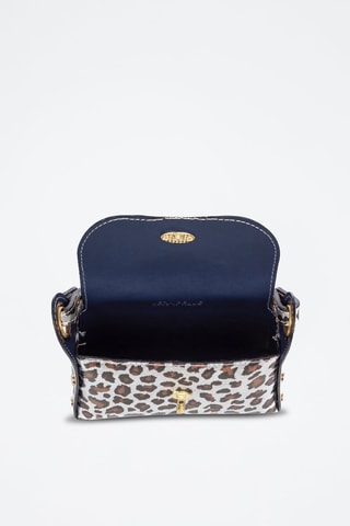 Sac à main en nubuck Aquileia - Noir, motifs, argenté et marron