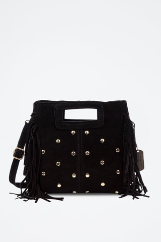 Sac à main en nubuck Barbata - Noir, doré et argenté