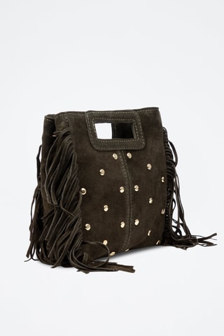 Sac à main en nubuck Barbata - Vert, doré et argenté