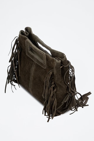 Sac à main en nubuck Barbata - Vert, doré et argenté