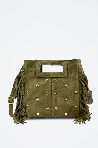 Sac à main en nubuck Barbata - Vert, doré et argenté