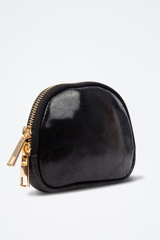 Porte-monnaie en nubuck - Noir