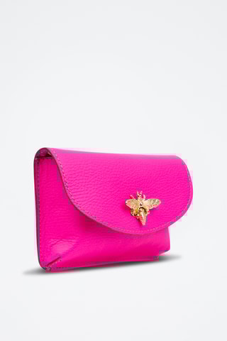 Pochette en cuir - Fuchsia