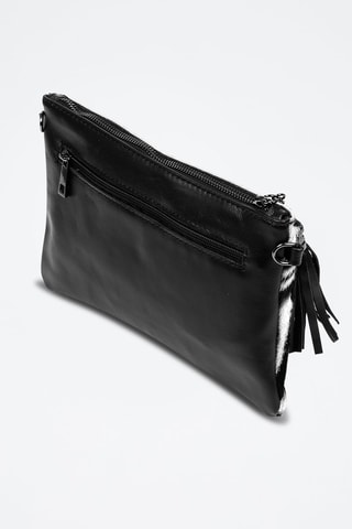 Sac bandoulière en cuir Ermine - Blanc et noir