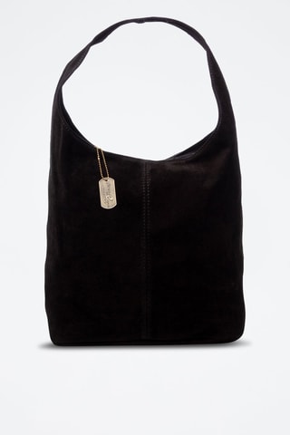 Sac porté épaule en nubuck - Doré et noir