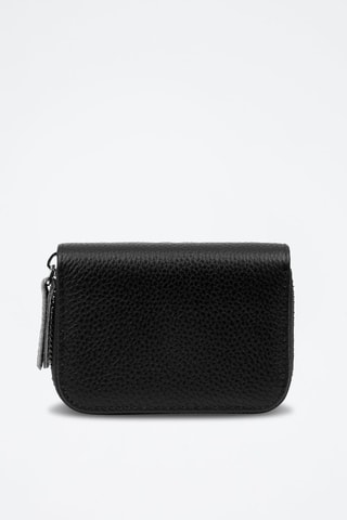 Porte-carte en cuir Balocco - Noir et argenté