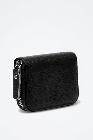 Porte-carte en cuir Balocco - Noir et argenté