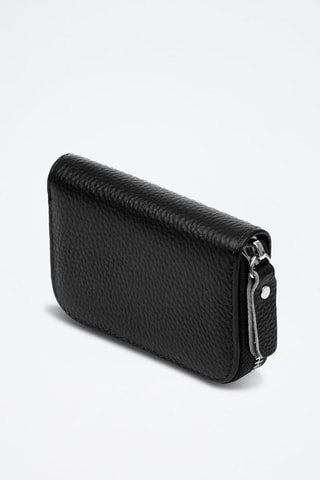 Porte-carte en cuir Balocco - Noir et argenté