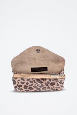 Pochette en nubuck - Noir, marron et doré