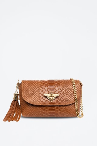 Sac bandoulière en cuir Amblar - Marron et doré