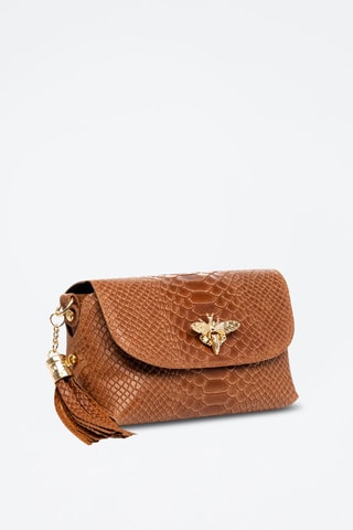 Sac bandoulière en cuir Amblar - Marron et doré