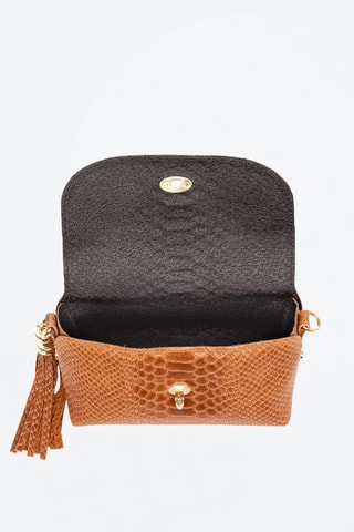 Sac bandoulière en cuir Amblar - Marron et doré