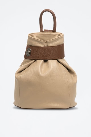 Mochila em couro Edvige Bege - Bege
