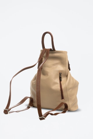 Mochila em couro Edvige Bege - Bege