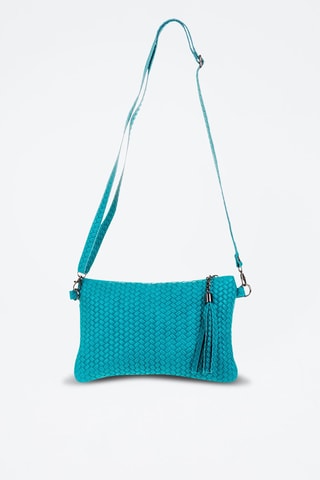 Sac bandoulière tressé en nubuck Oleggio - Bleu