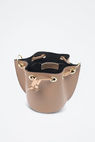 Sac seau en cuir - Doré et marron