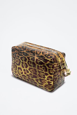 Sac bandoulière en cuir - Marron, noir et beige