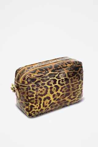 Sac bandoulière en cuir - Marron, noir et beige