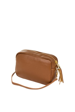 Sac bandoulière en cuir Delfina - Marron