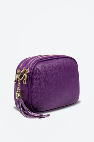 Sac bandoulière en cuir - Beige et blanc