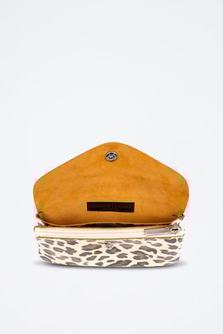 Pochette en nubuck - Noir, marron et argenté