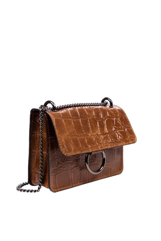 Sac bandoulière en cuir Fabrizia - Marron