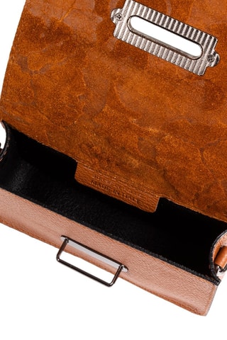 Sac bandoulière en cuir Camelia - Marron