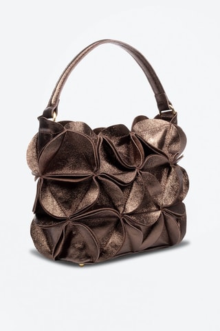 Sac porté épaule en cuir - Doré