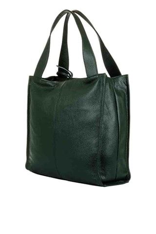 Mala de ombro em couro - Verde-escuro - 