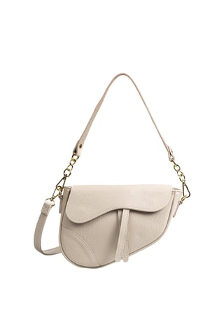 Mala de ombro em couro Bege - Firenze Artegiani -  e 