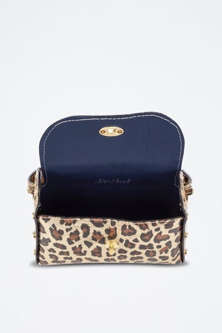 Sac à main en nubuck Aquileia - Noir, doré, motifs et marron